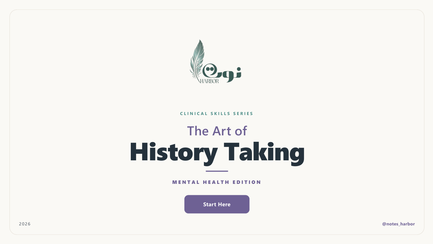 The Art of History Taking | Mental Health