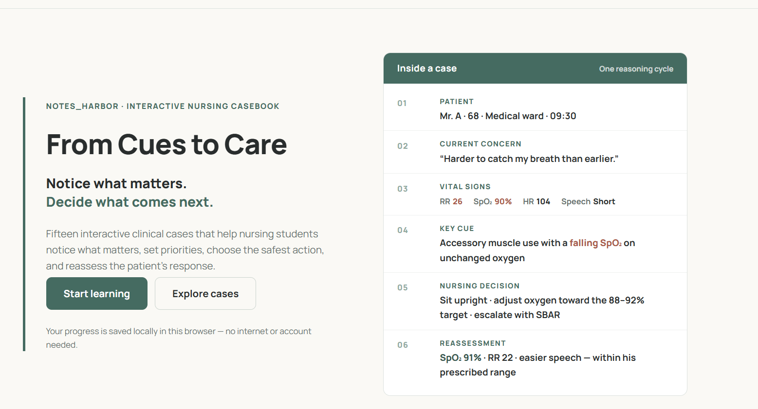 From Cues to Care – Interactive Clinical Reasoning Practice